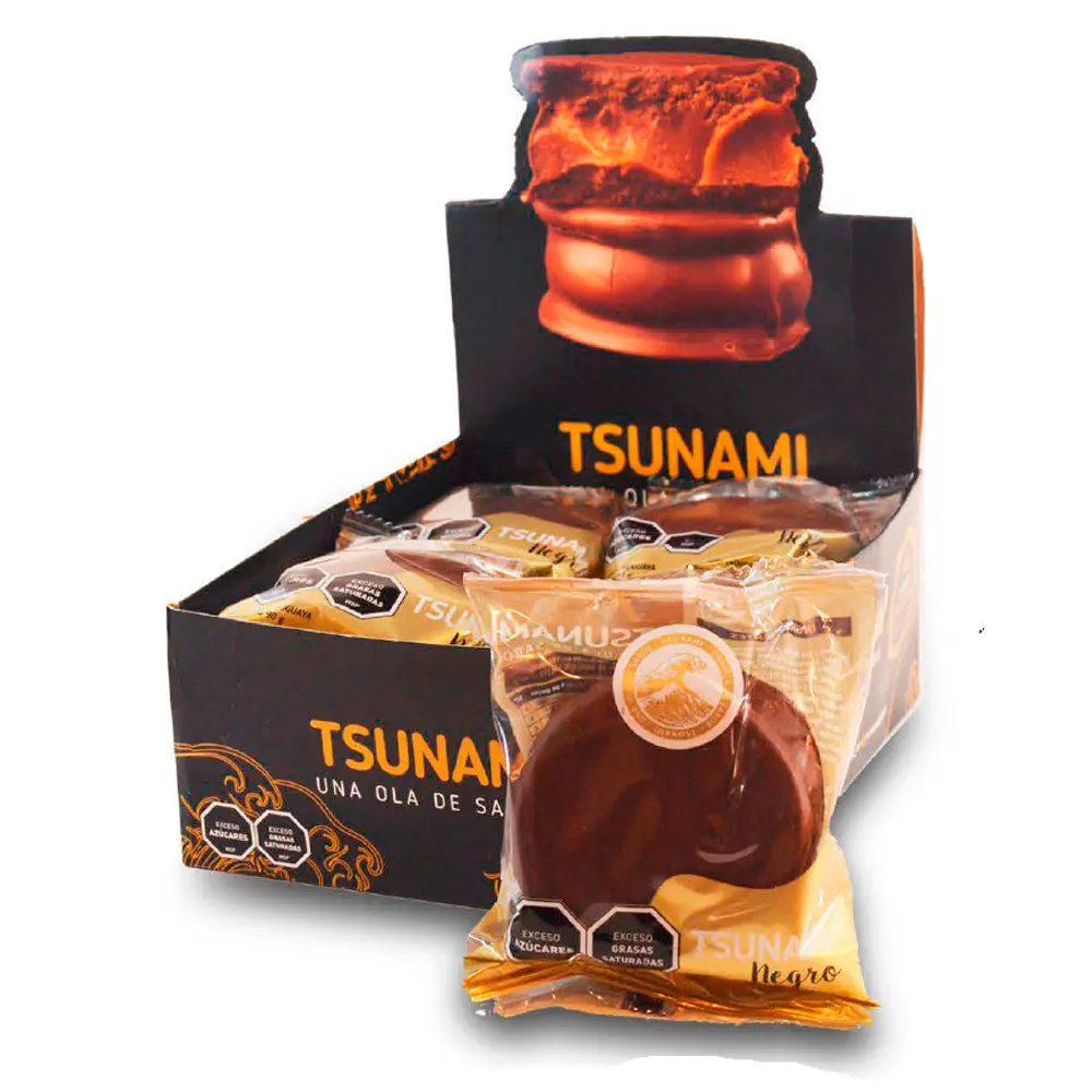 ALFAJORES TSUNAMI CHOCO NEGRO CAJA X8